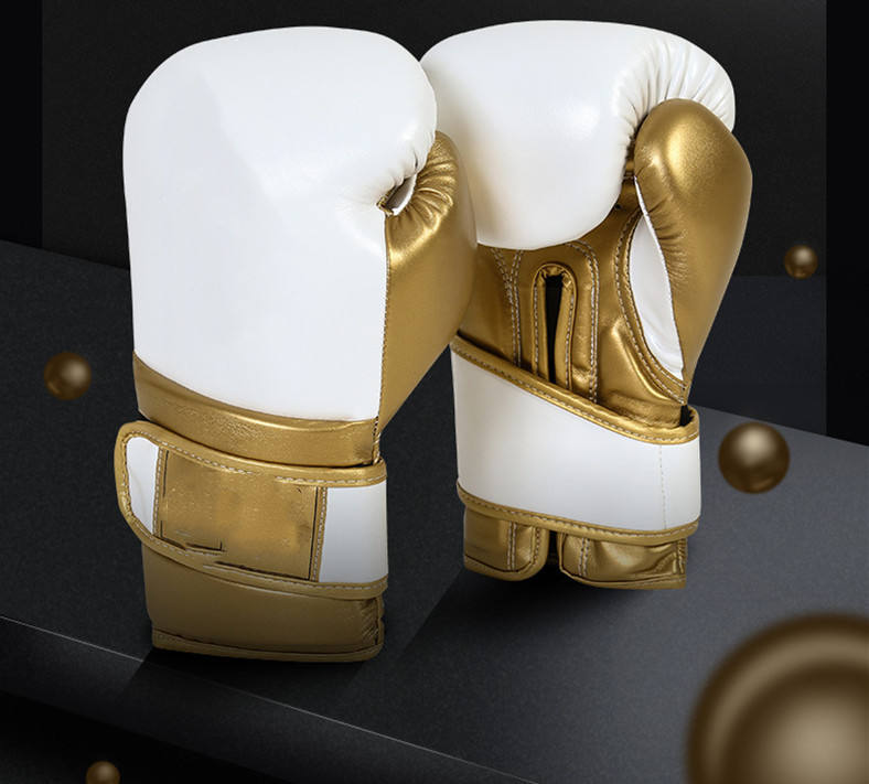 White & Golden Boxing Gloves